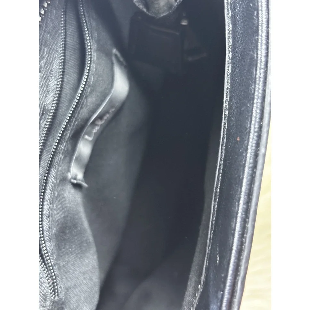 Lulus Black Vegan Leather Backpack‎ Chain Bag Minimalist Streetwear Chic